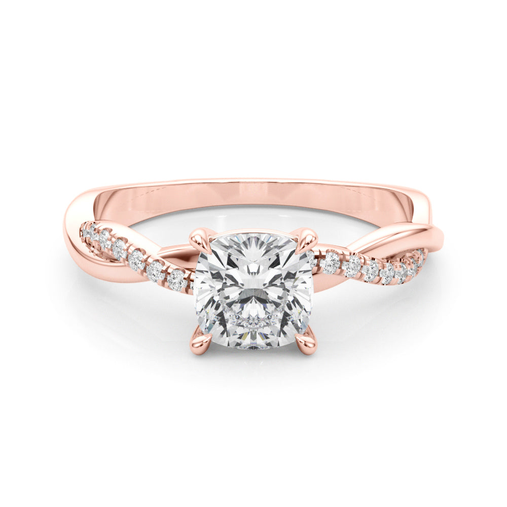 Bespoke Sidestone Cushion Diamond Engagement Ring — 9K/18K Gold & Platinum