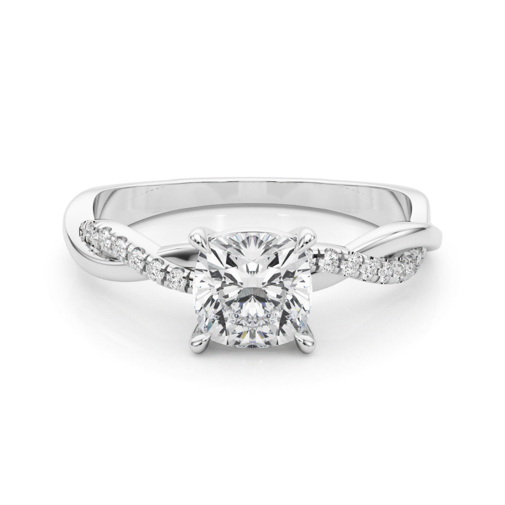 Bespoke Sidestone Cushion Diamond Engagement Ring — 9K/18K Gold & Platinum