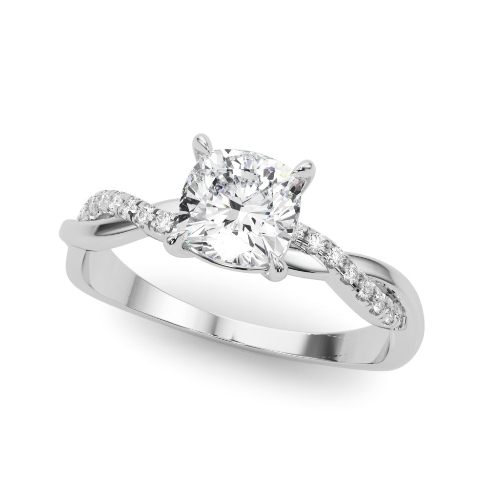 Bespoke Sidestone Cushion Diamond Engagement Ring — 9K/18K Gold & Platinum