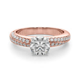 Sculpted Remount Eng Ring Round Diamond Engagement Ring — 9K/18K Gold & Platinum