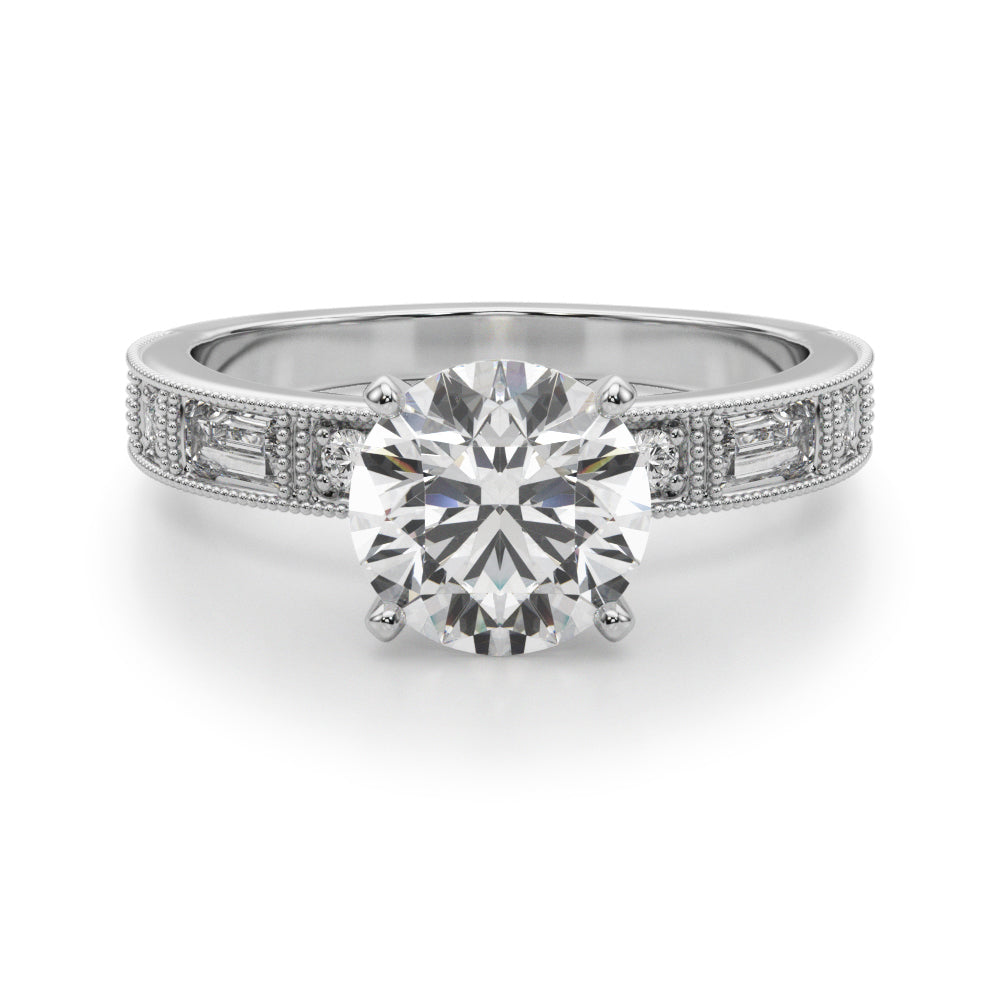 Bespoke Remount Engagement Ring Round Diamond Engagement Ring — 9K/18K Gold & Platinum