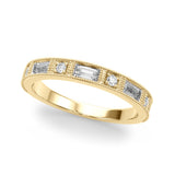 Channel Set Fancy Baguette Half Eternity Ring in Gold & Platinum