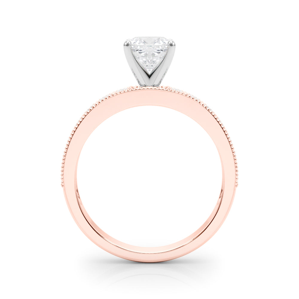 Couture Diamond Eng-Ring Round Diamond Engagement Ring — 9K/18K Gold & Platinum