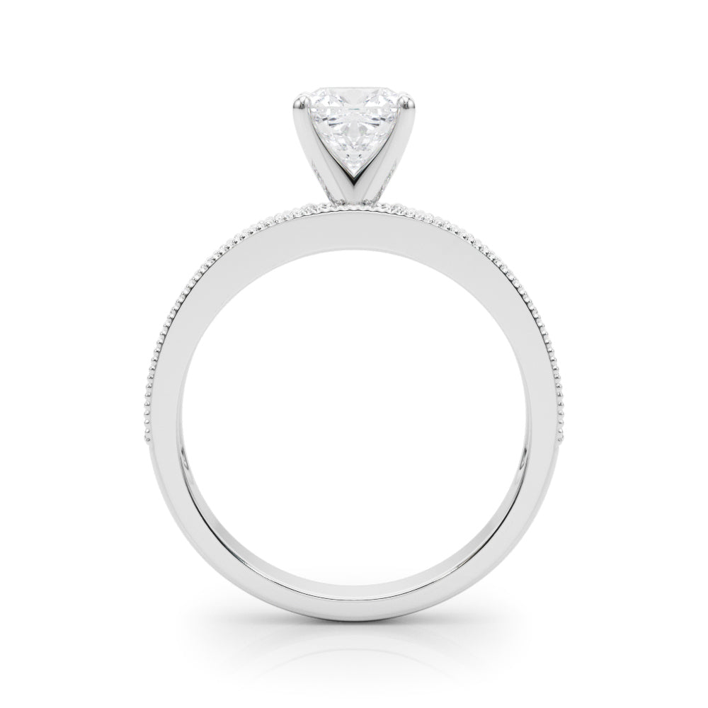 Couture Diamond Eng-Ring Round Diamond Engagement Ring — 9K/18K Gold & Platinum