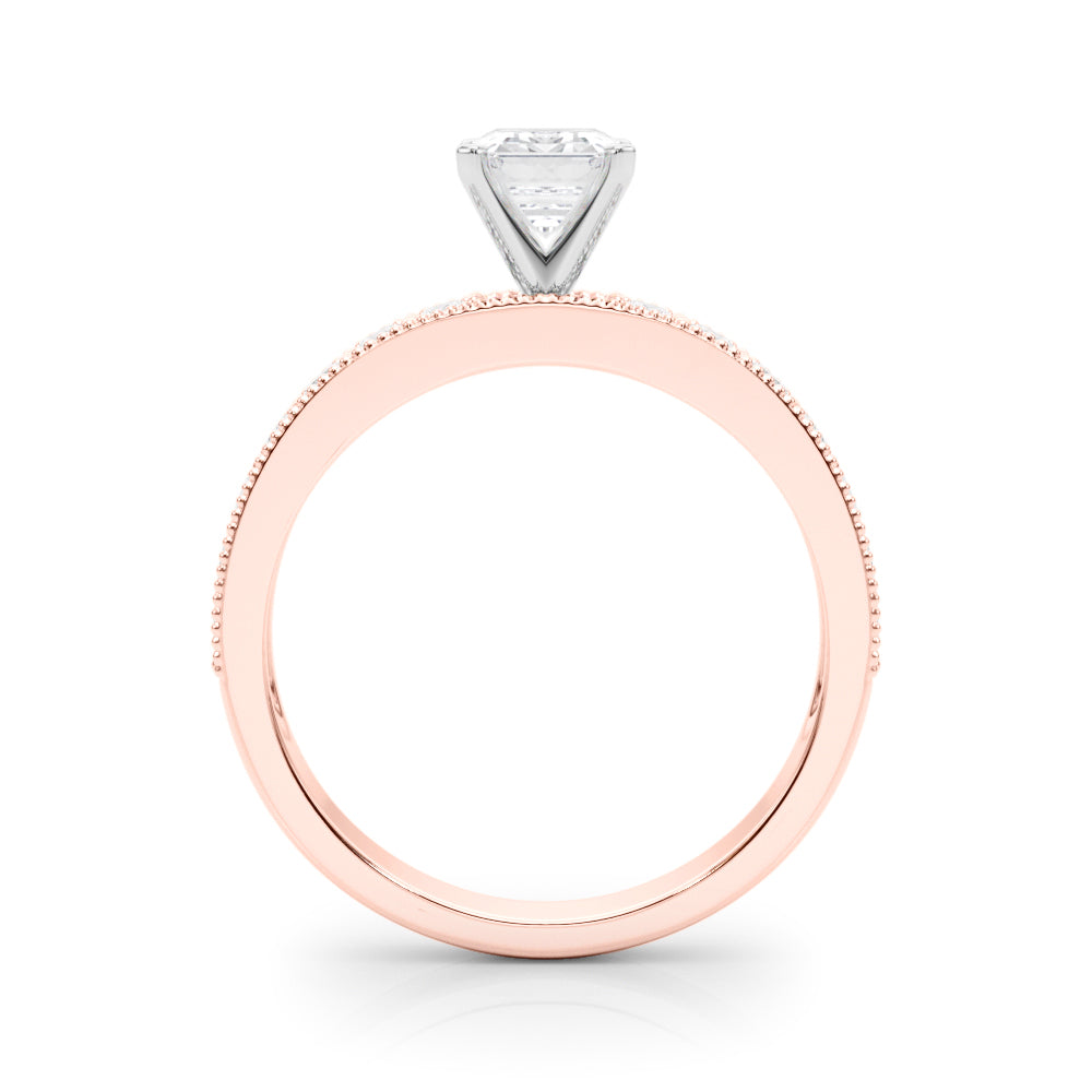 Couture Diamond Eng-Ring Round Diamond Engagement Ring — 9K/18K Gold & Platinum