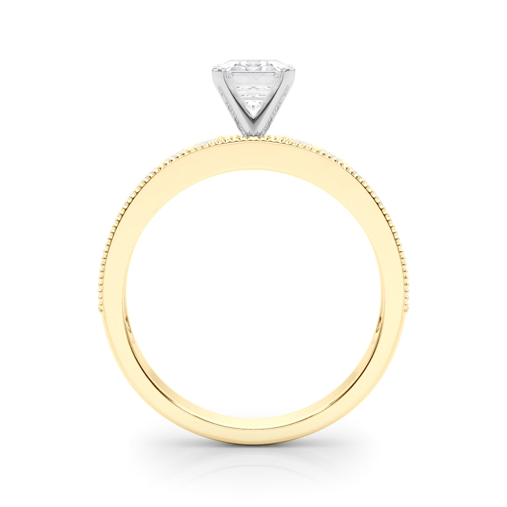 Couture Diamond Eng-Ring Round Diamond Engagement Ring — 9K/18K Gold & Platinum