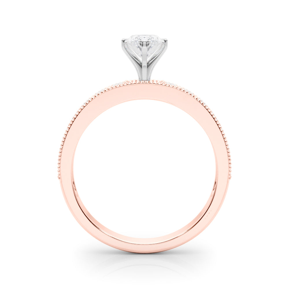 Couture Diamond Eng-Ring Round Diamond Engagement Ring — 9K/18K Gold & Platinum