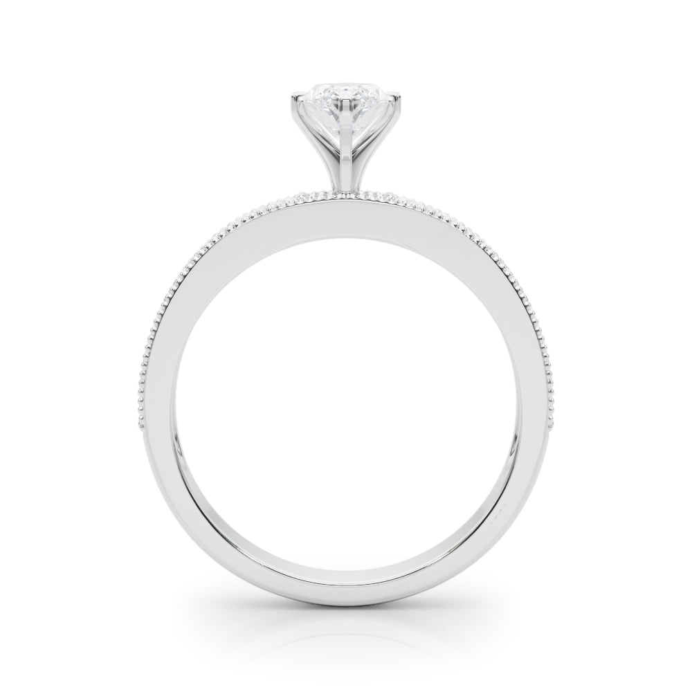 Couture Diamond Eng-Ring Round Diamond Engagement Ring — 9K/18K Gold & Platinum