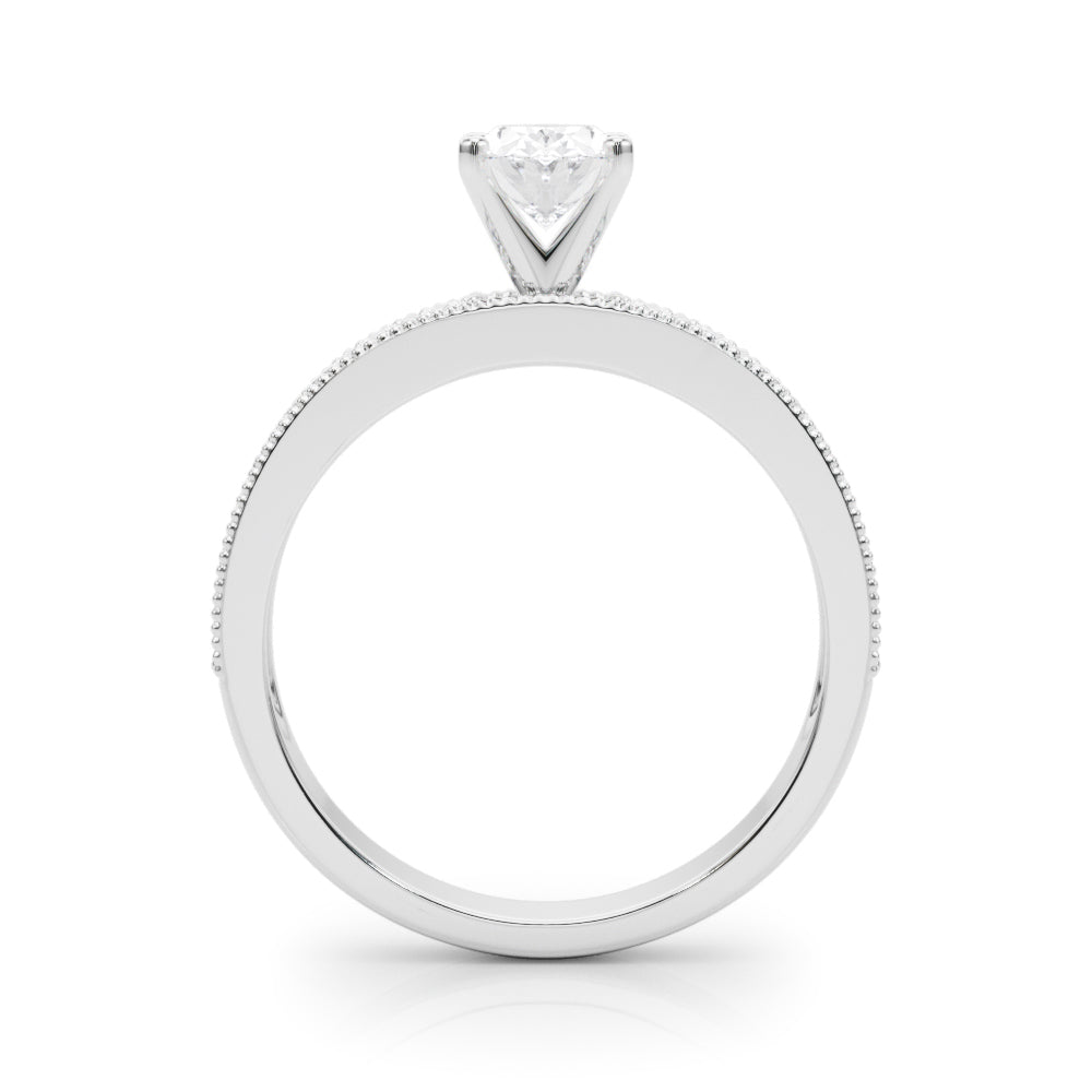 Couture Diamond Eng-Ring Round Diamond Engagement Ring — 9K/18K Gold & Platinum