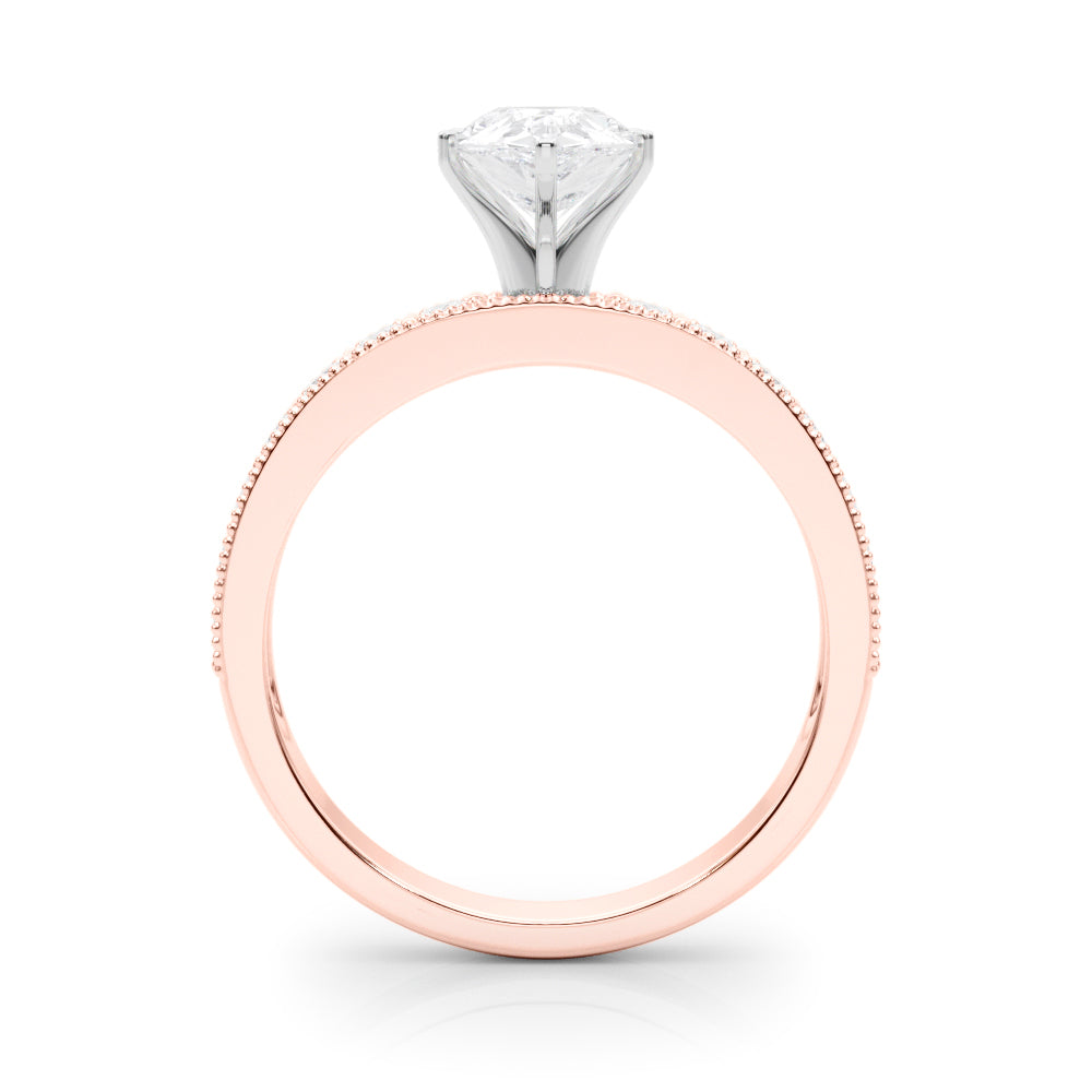 Couture Diamond Eng-Ring Round Diamond Engagement Ring — 9K/18K Gold & Platinum
