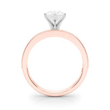 Couture Diamond Eng-Ring Round Diamond Engagement Ring — 9K/18K Gold & Platinum