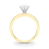 Couture Diamond Eng-Ring Round Diamond Engagement Ring — 9K/18K Gold & Platinum