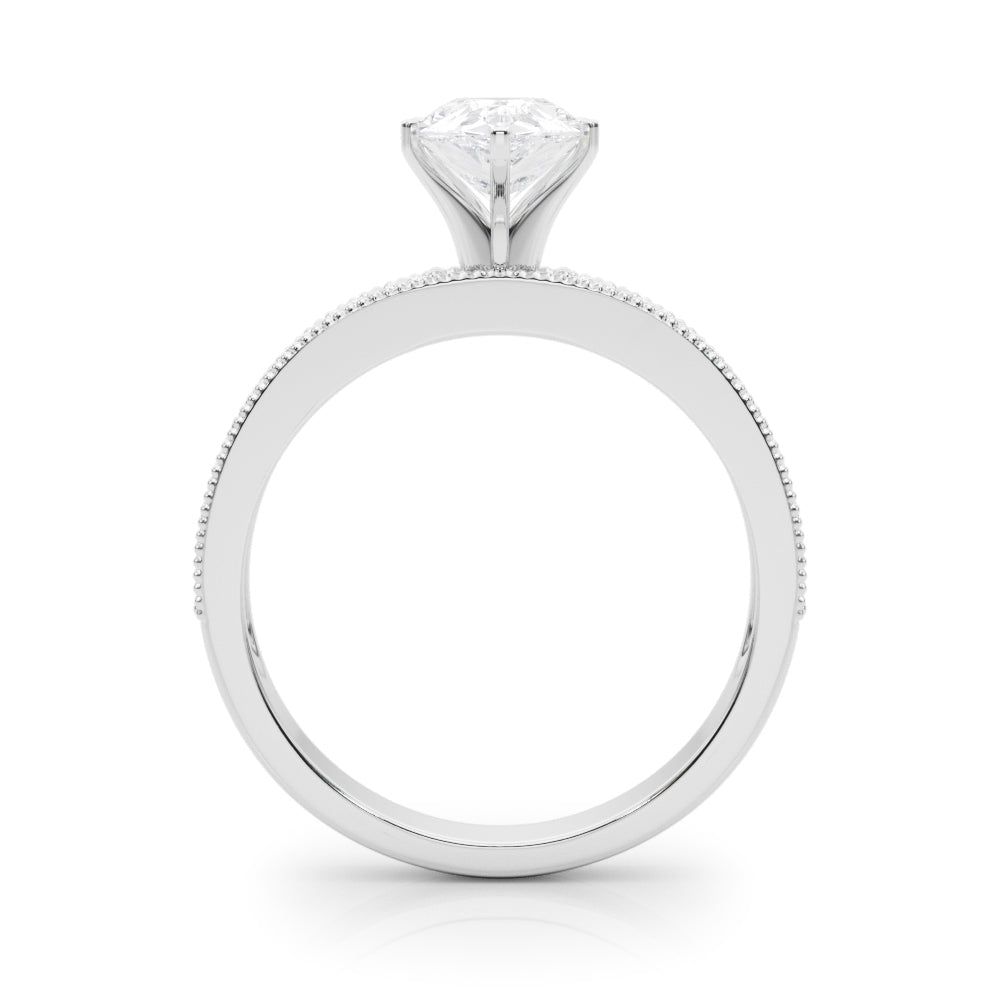 Couture Diamond Eng-Ring Round Diamond Engagement Ring — 9K/18K Gold & Platinum