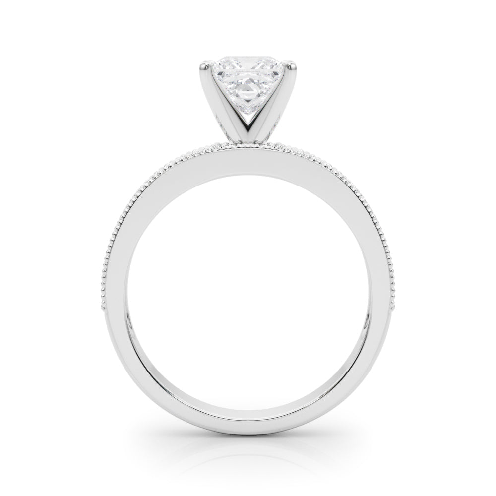 Couture Diamond Eng-Ring Round Diamond Engagement Ring — 9K/18K Gold & Platinum