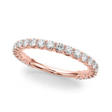 Prong Set Half Eternity Ring in Gold & Platinum