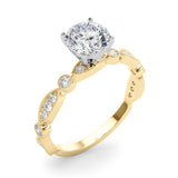 Pristine Sidestone Round Diamond Engagement Ring — 9K/18K Gold & Platinum