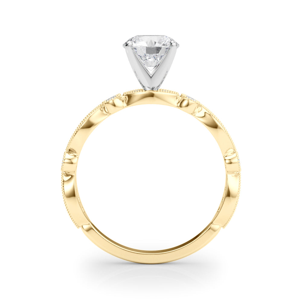 Pristine Sidestone Round Diamond Engagement Ring — 9K/18K Gold & Platinum