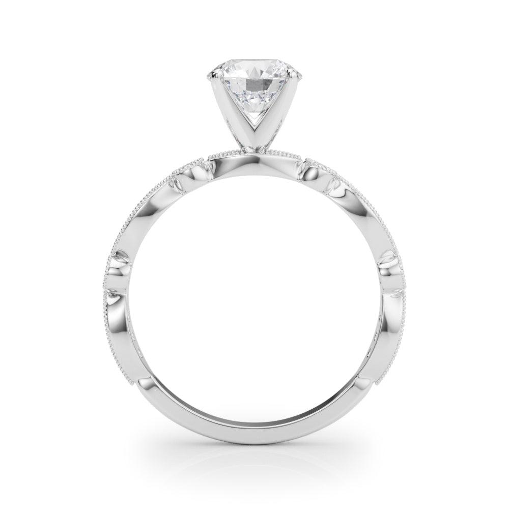 Pristine Sidestone Round Diamond Engagement Ring — 9K/18K Gold & Platinum
