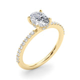 Timeless Hidden Halo Ov Single Row Oval Diamond Engagement Ring — 9K/18K Gold & Platinum