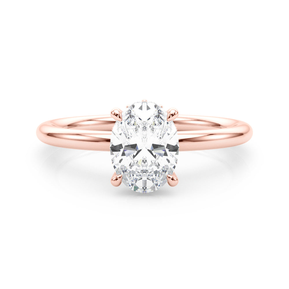 Heirloom Hidden Halo Ov Engagement Ring Oval Diamond Engagement Ring — 9K/18K Gold & Platinum