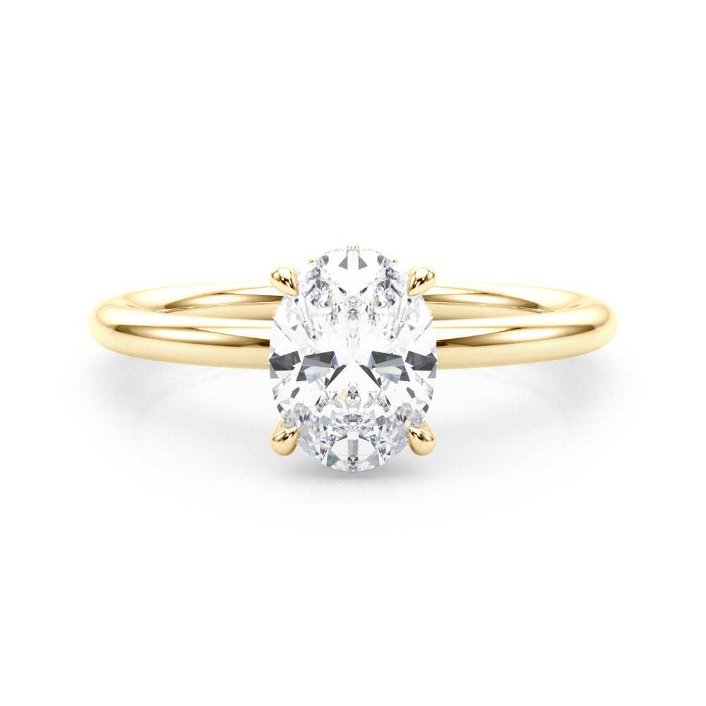 Heirloom Hidden Halo Ov Engagement Ring Oval Diamond Engagement Ring — 9K/18K Gold & Platinum