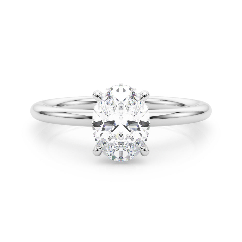 Heirloom Hidden Halo Ov Engagement Ring Oval Diamond Engagement Ring — 9K/18K Gold & Platinum