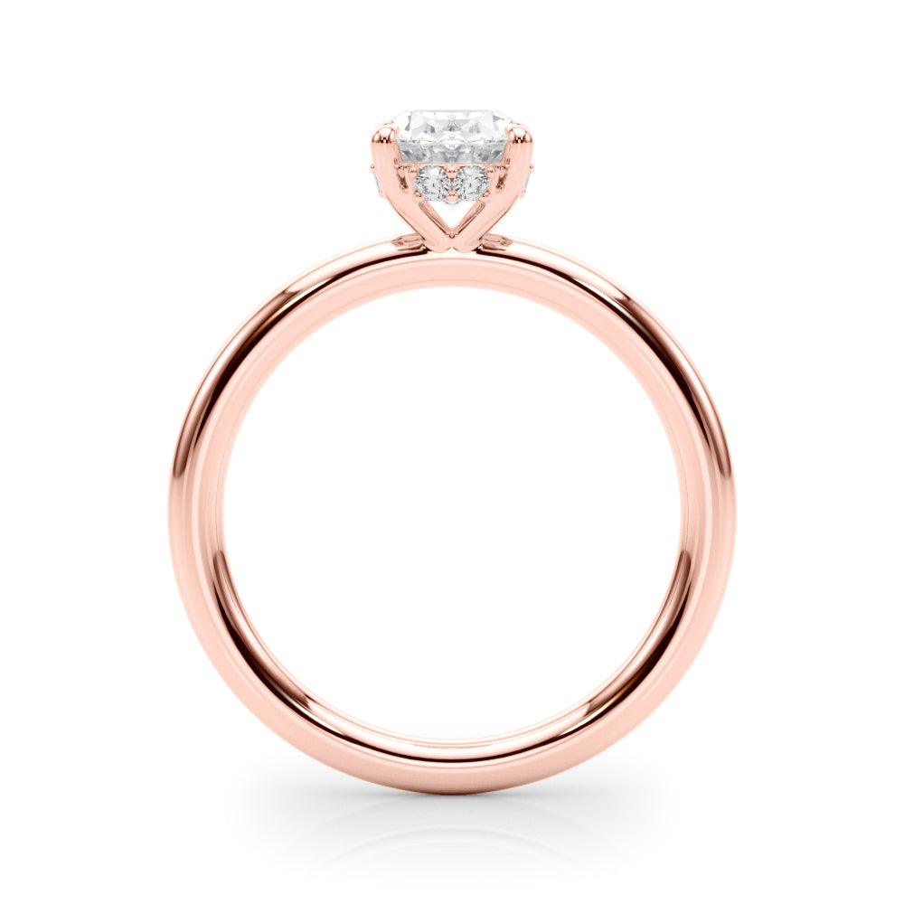 Heirloom Hidden Halo Ov Engagement Ring Oval Diamond Engagement Ring — 9K/18K Gold & Platinum
