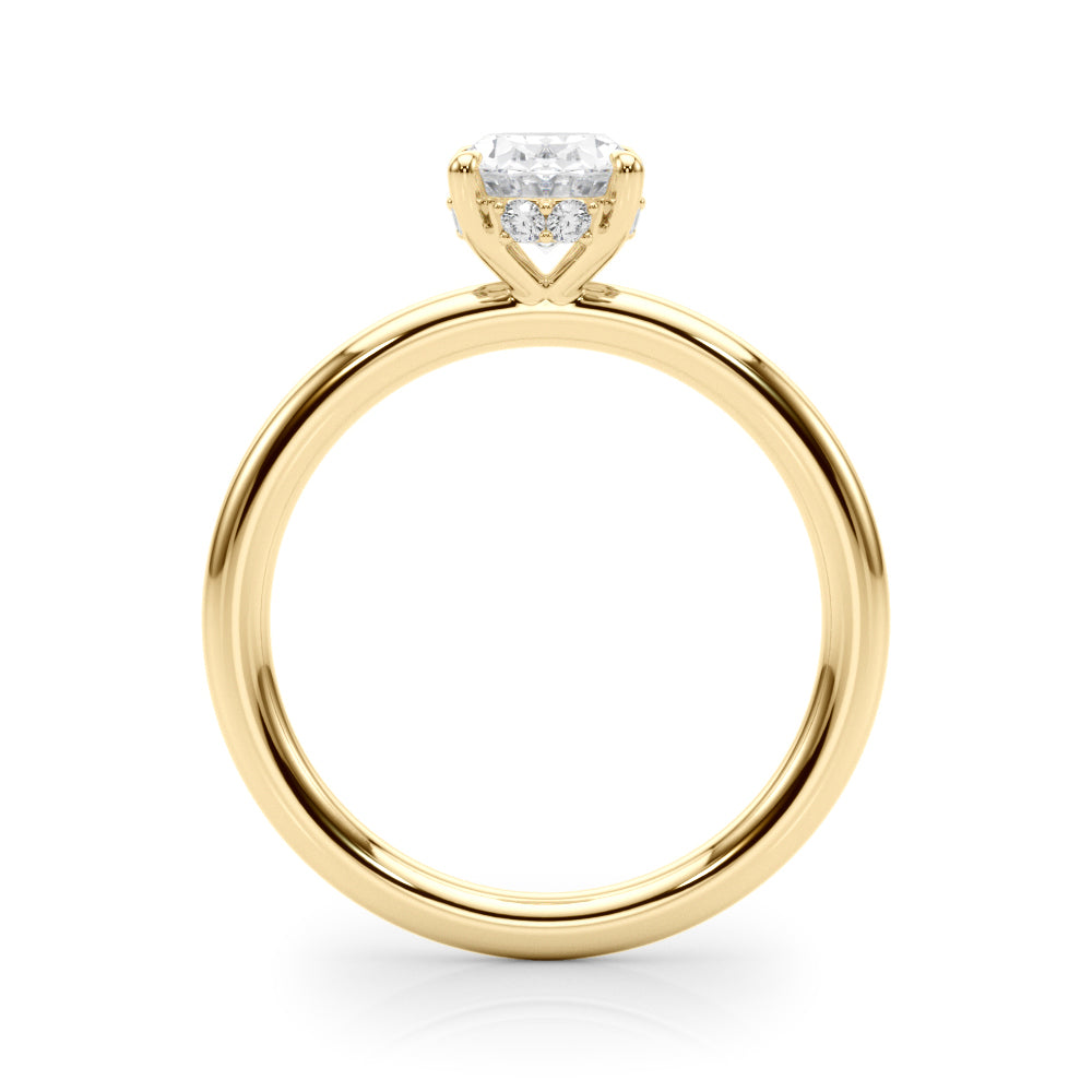 Heirloom Hidden Halo Ov Engagement Ring Oval Diamond Engagement Ring — 9K/18K Gold & Platinum