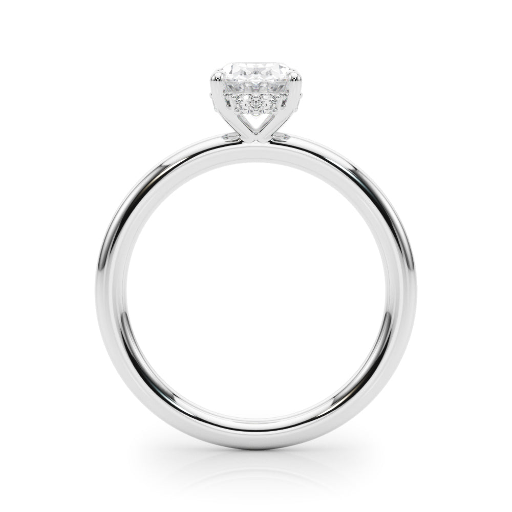 Heirloom Hidden Halo Ov Engagement Ring Oval Diamond Engagement Ring — 9K/18K Gold & Platinum