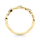 Nature Inspired Marquise Half Eternity Ring in Gold & Platinum