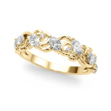 Nature Inspired Fancy Half Eternity Ring in Gold & Platinum