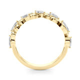 Nature Inspired Fancy Half Eternity Ring in Gold & Platinum