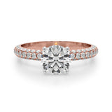 Signature Pave Engagement Ring Round Diamond Engagement Ring — 9K/18K Gold & Platinum