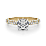 Signature Pave Engagement Ring Round Diamond Engagement Ring — 9K/18K Gold & Platinum