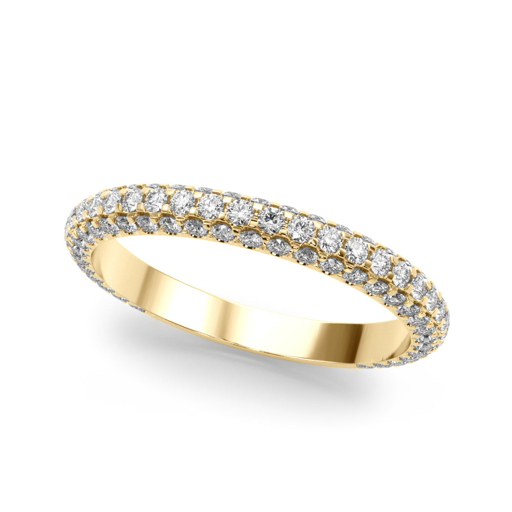 Multirow Pavã© Half Eternity Ring in Gold & Platinum