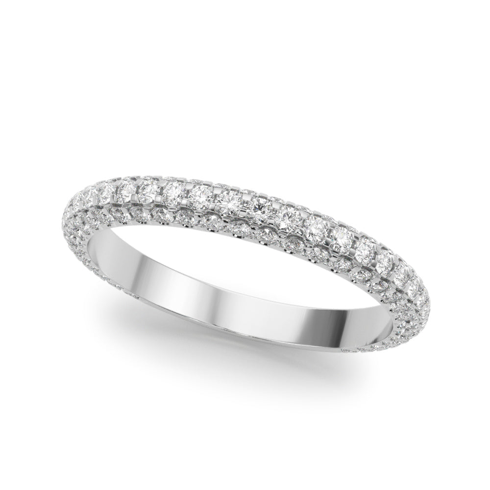 Multirow Pavã© Half Eternity Ring in Gold & Platinum