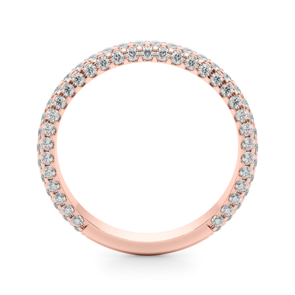 Multirow Pavã© Half Eternity Ring in Gold & Platinum