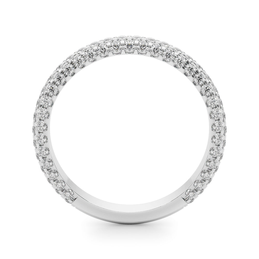 Multirow Pavã© Half Eternity Ring in Gold & Platinum