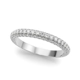 Multirow Pavã© Half Eternity Ring in Gold & Platinum