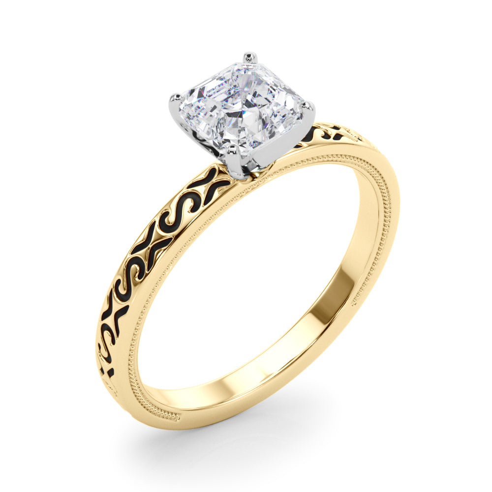 Majestic Solitaire Round Diamond Engagement Ring — 9K/18K Gold & Platinum