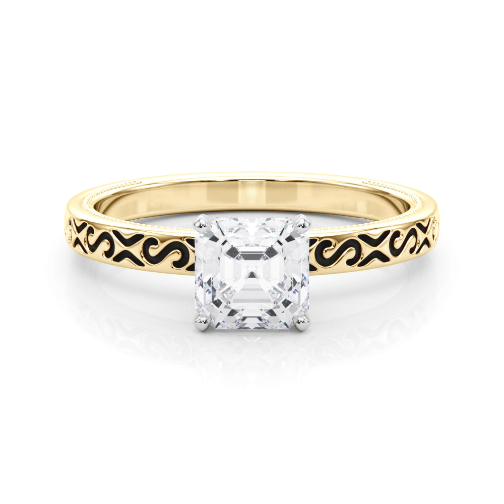 Majestic Solitaire Round Diamond Engagement Ring — 9K/18K Gold & Platinum