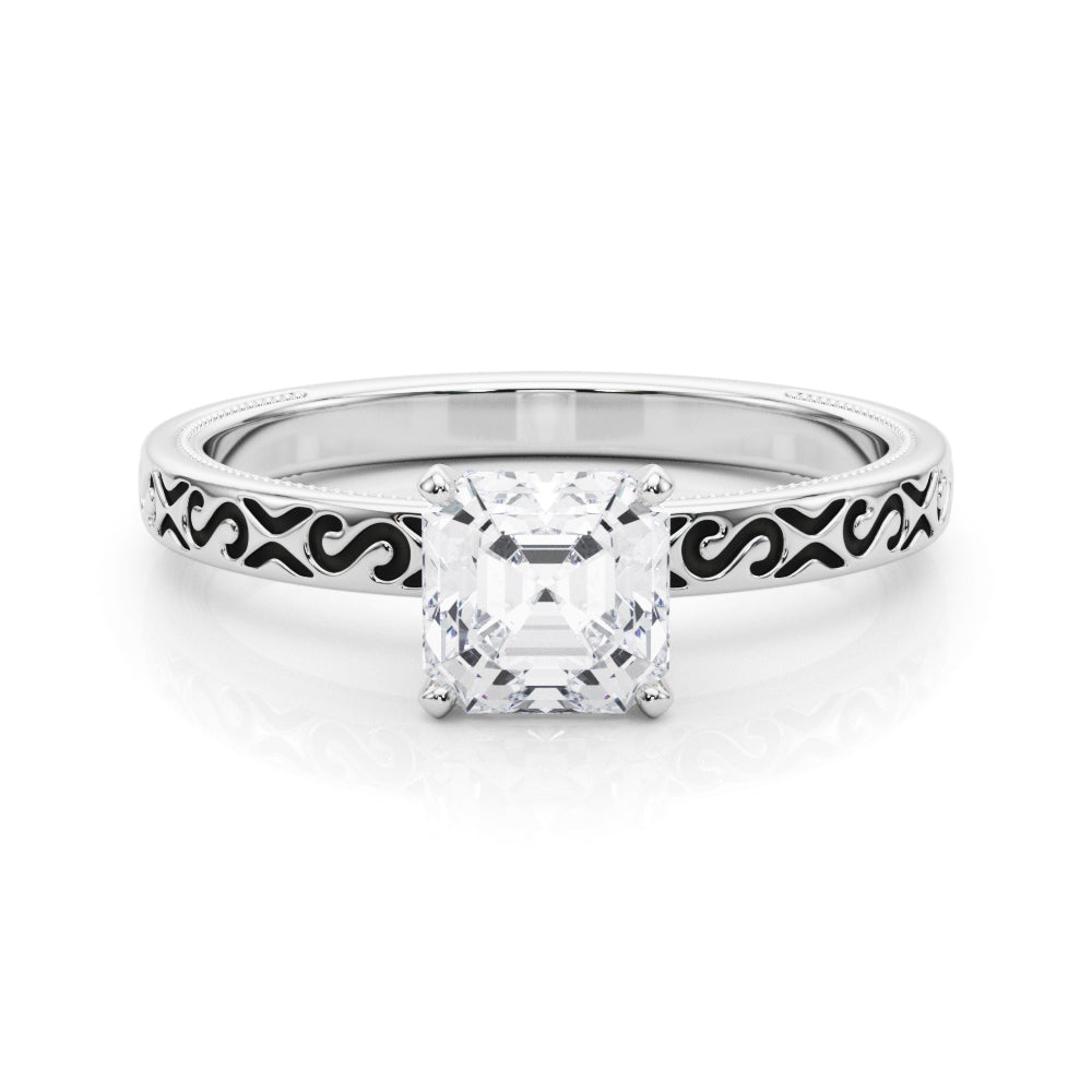 Majestic Solitaire Round Diamond Engagement Ring — 9K/18K Gold & Platinum