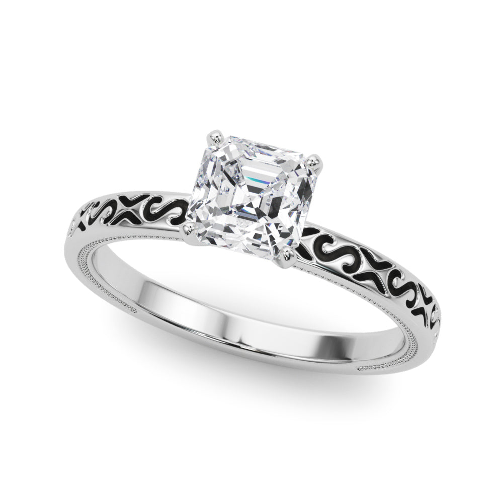 Majestic Solitaire Round Diamond Engagement Ring — 9K/18K Gold & Platinum
