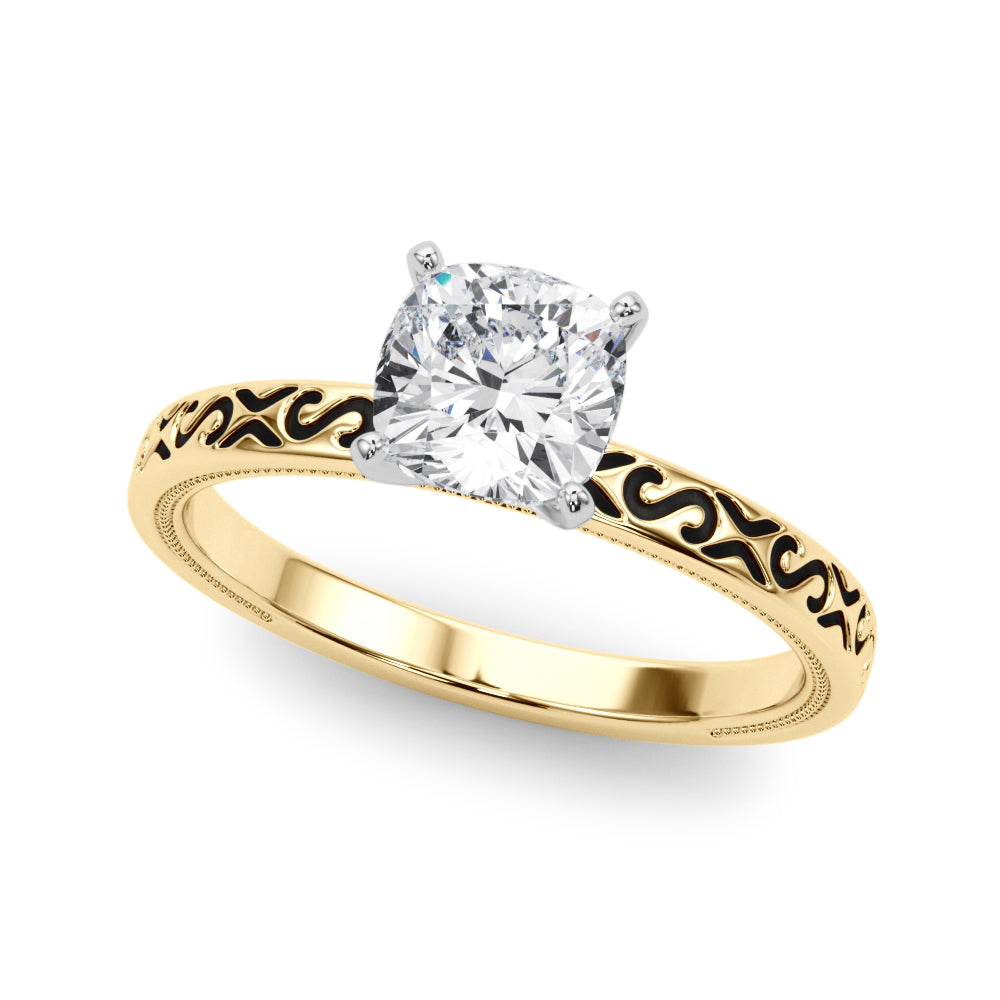 Majestic Solitaire Round Diamond Engagement Ring — 9K/18K Gold & Platinum