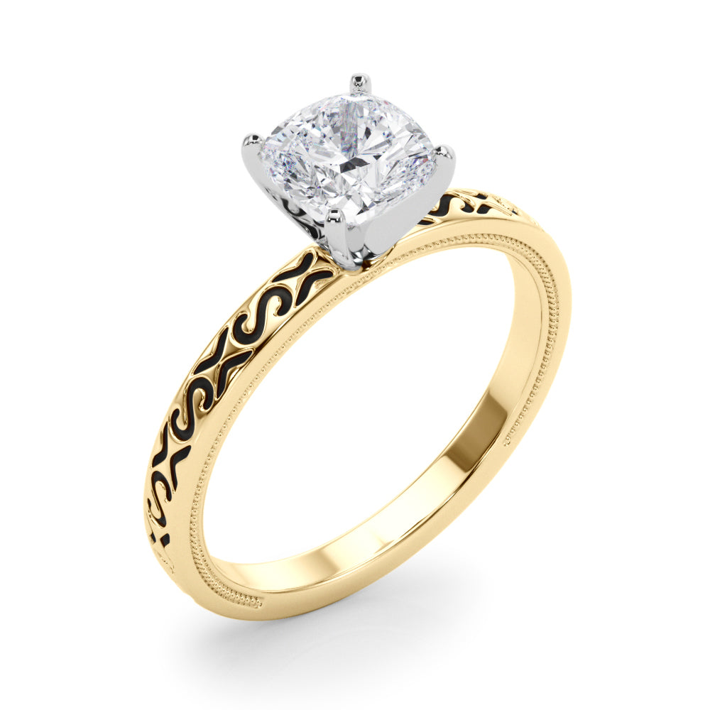 Majestic Solitaire Round Diamond Engagement Ring — 9K/18K Gold & Platinum