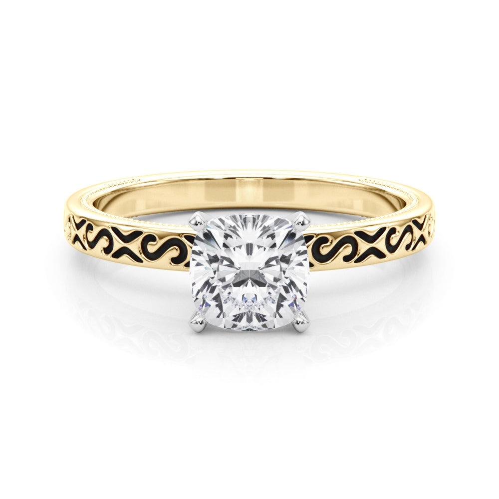 Majestic Solitaire Round Diamond Engagement Ring — 9K/18K Gold & Platinum