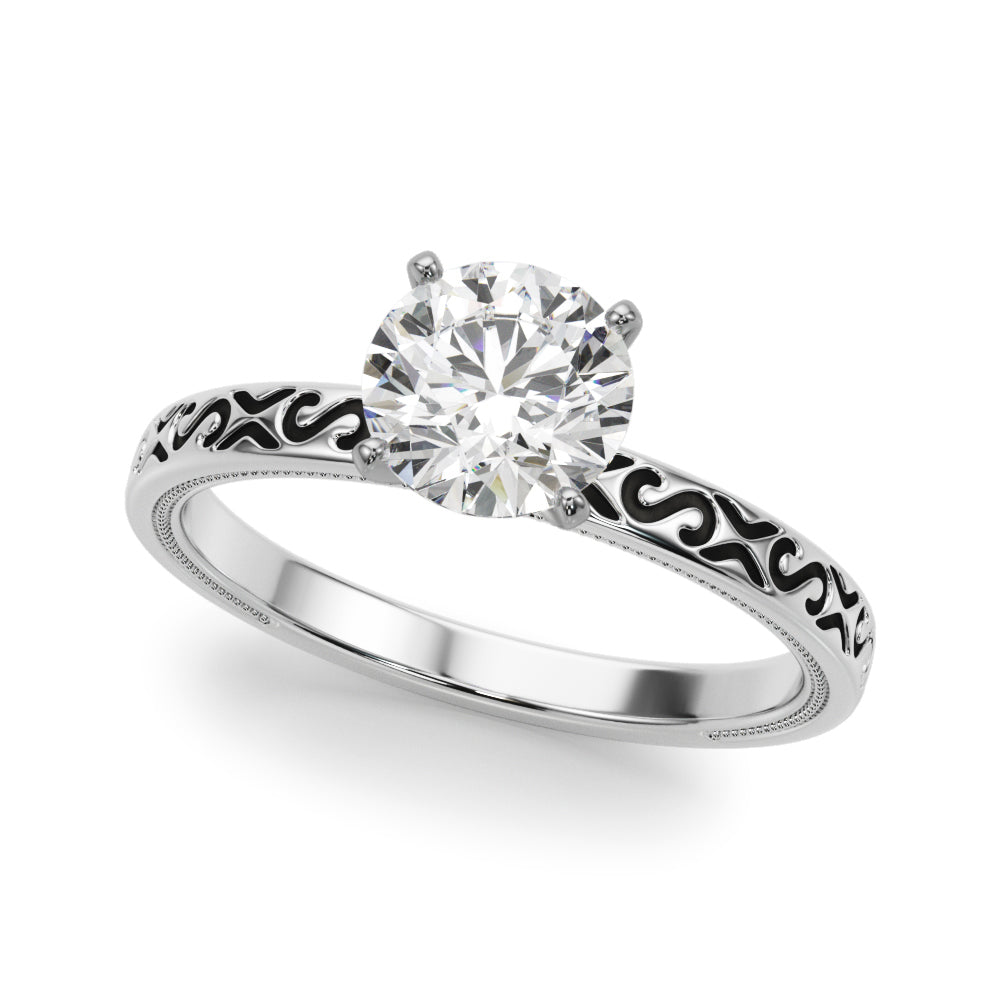Majestic Solitaire Round Diamond Engagement Ring — 9K/18K Gold & Platinum