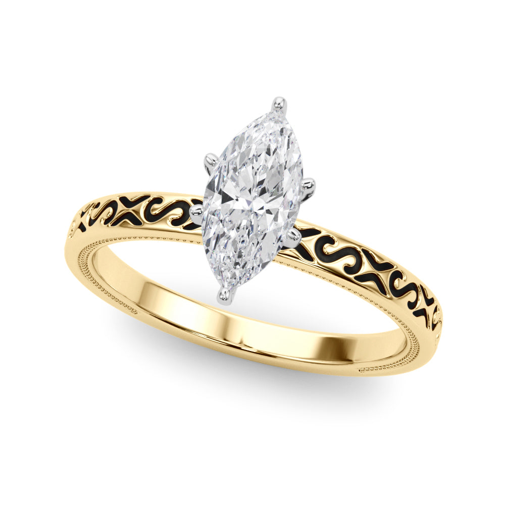 Majestic Solitaire Round Diamond Engagement Ring — 9K/18K Gold & Platinum