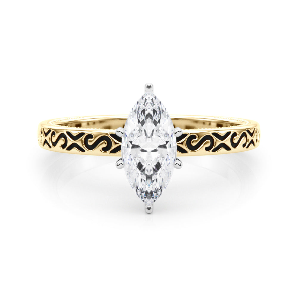 Majestic Solitaire Round Diamond Engagement Ring — 9K/18K Gold & Platinum