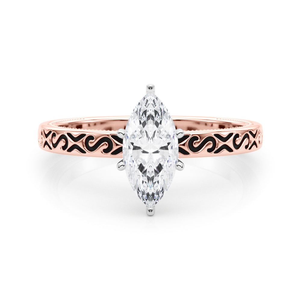 Majestic Solitaire Round Diamond Engagement Ring — 9K/18K Gold & Platinum